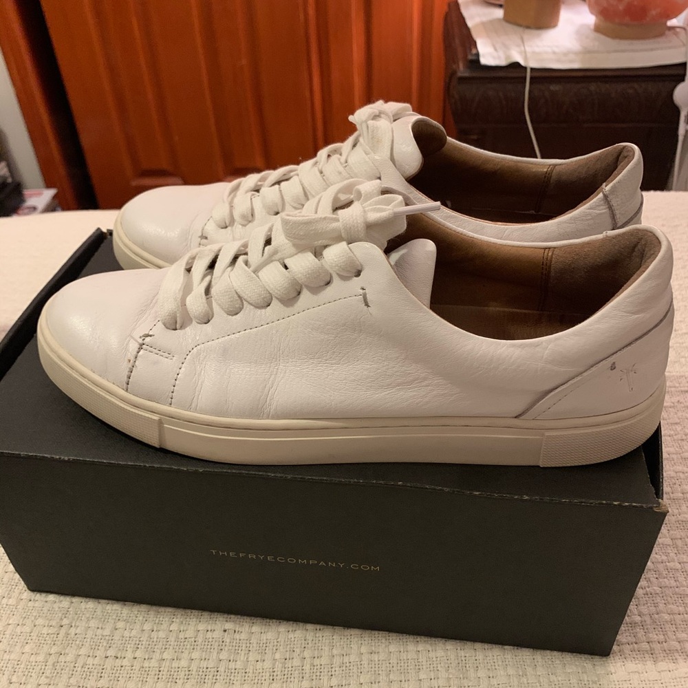 Frye Ivy Low Lace Sneakers, White 🤍
